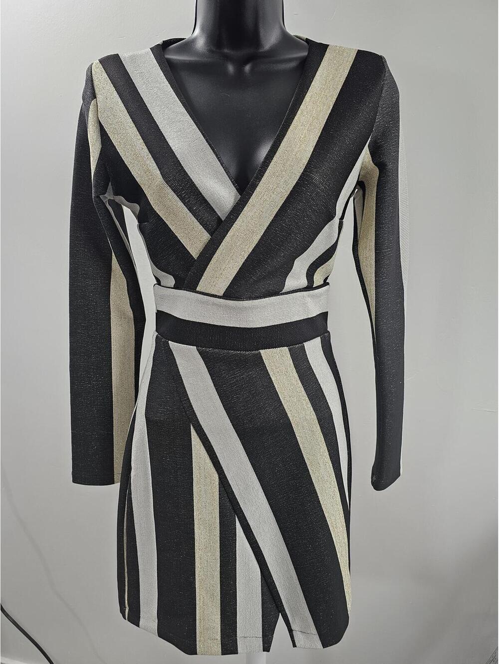 Lou Bucca & Mariee Long Sleeve Mock Bandage Wrap Dress